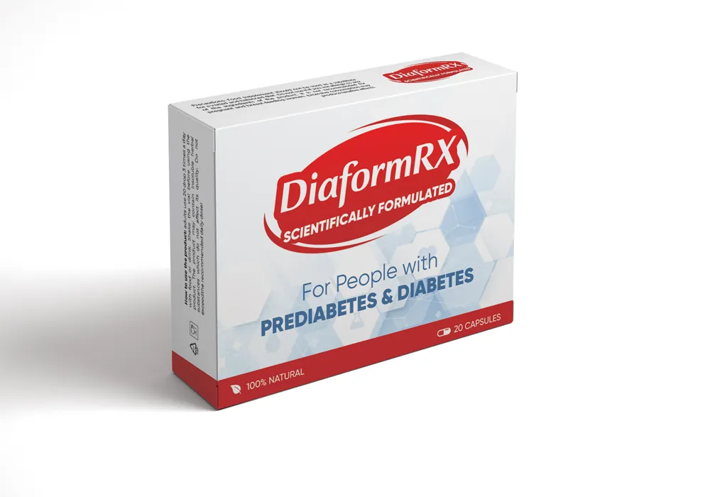 DiaformRX packaging with natural ingredients formula